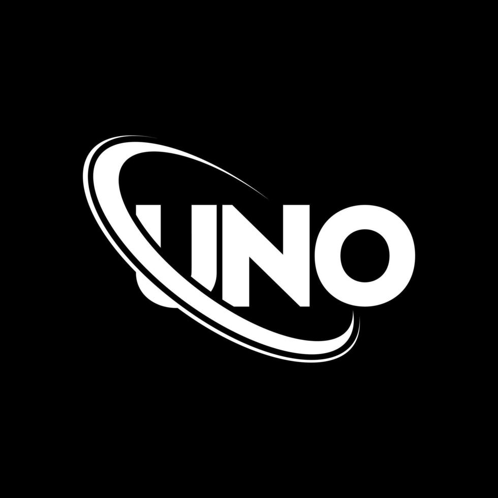 UNO logo. UNO letter. UNO letter logo design. Initials UNO logo linked with circle and uppercase monogram logo. UNO typography for technology, business and real estate brand. vector