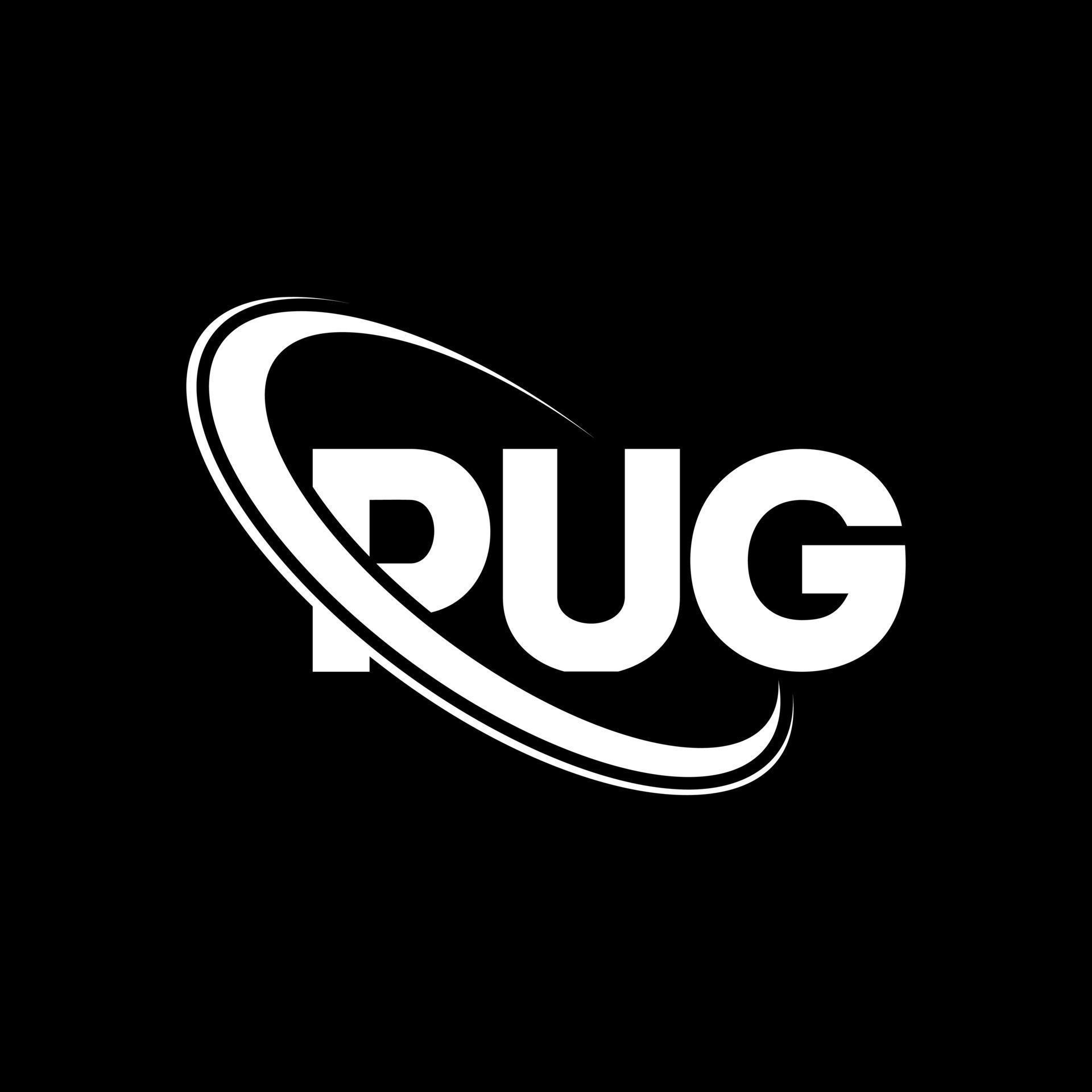 PUG logo. PUG letter. PUG letter logo design. Initials PUG logo linked