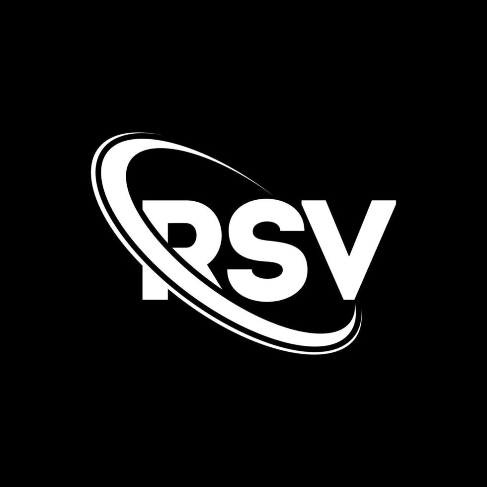 logotipo de RSV. carta RSV. diseño del logotipo de la letra rsv. logotipo de iniciales rsv vinculado con círculo y logotipo de monograma en mayúsculas. tipografía rsv para tecnología, negocios y marca inmobiliaria. vector