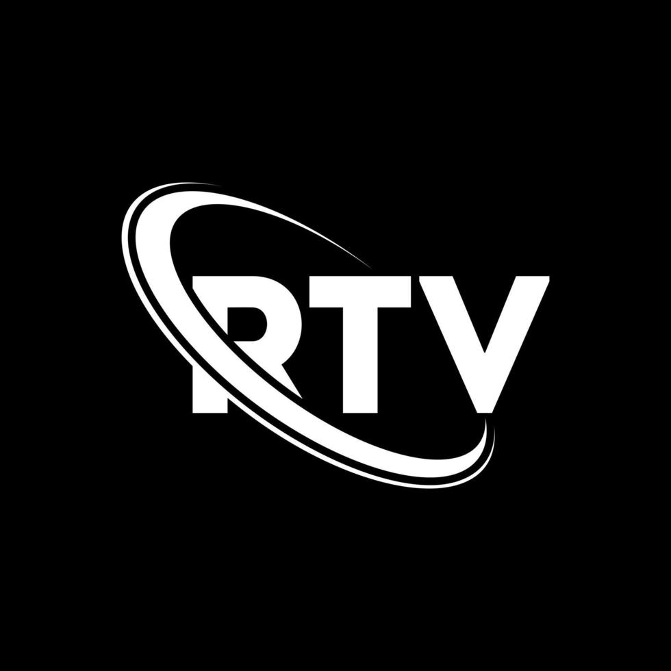 logotipo de rtv. carta rtv. diseño del logotipo de la letra rtv. logotipo de iniciales rtv vinculado con círculo y logotipo de monograma en mayúsculas. tipografía rtv para tecnología, negocios y marca inmobiliaria. vector