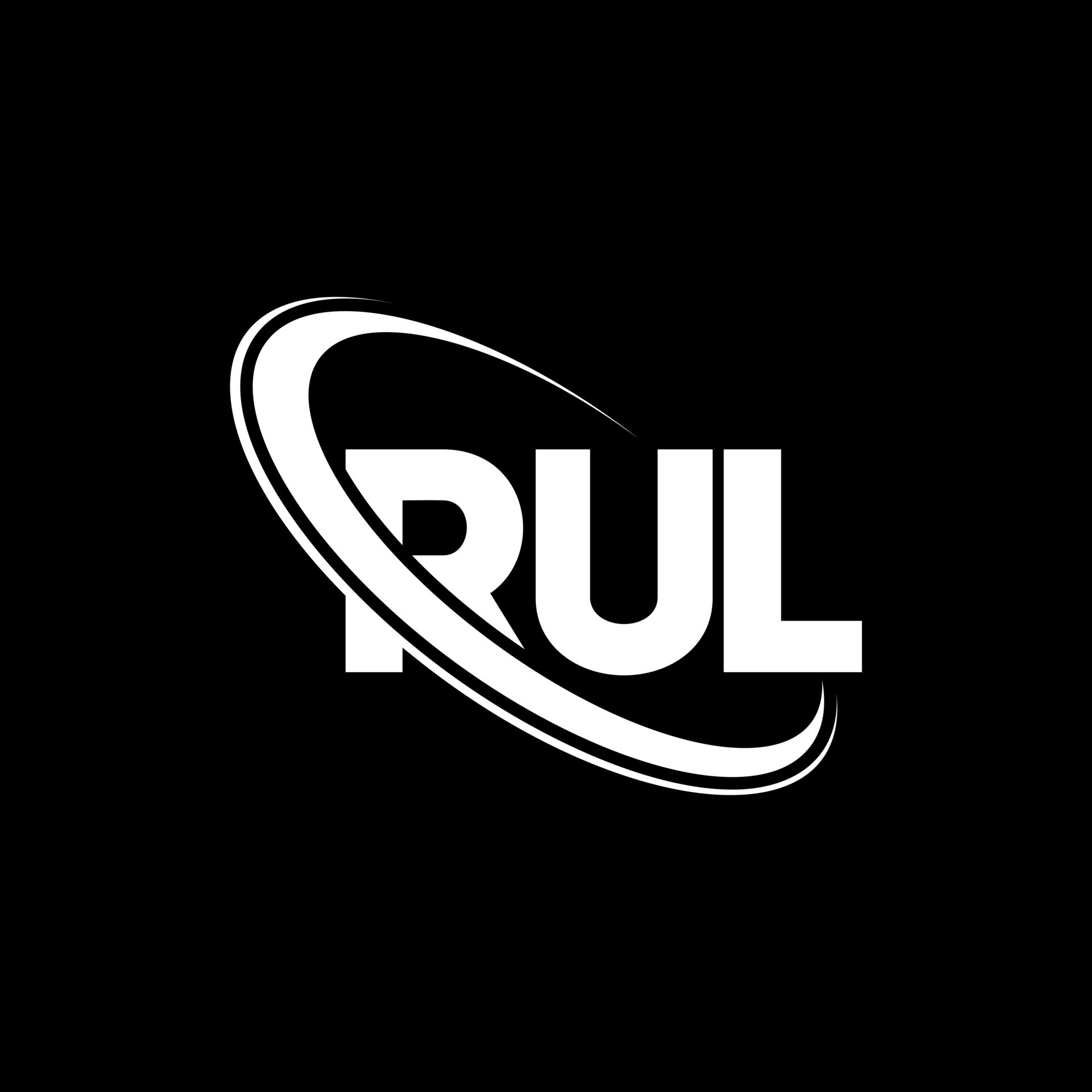 RUL logo. RUL letter. RUL letter logo design. Initials RUL logo linked