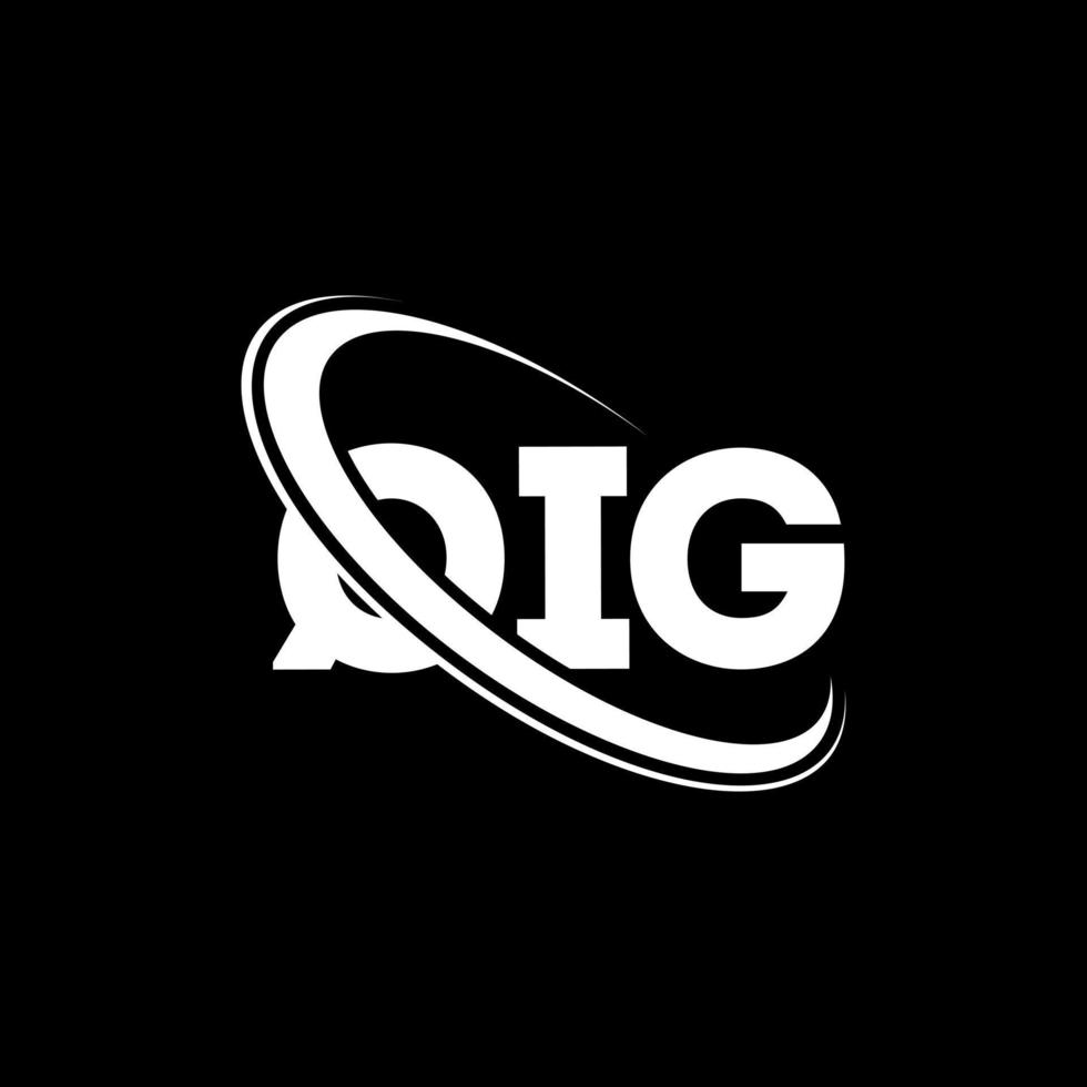 logotipo de qi. qig carta. diseño del logotipo de la letra qig. logotipo de qig de iniciales vinculado con círculo y logotipo de monograma en mayúsculas. tipografía qig para tecnología, negocios y marca inmobiliaria. vector