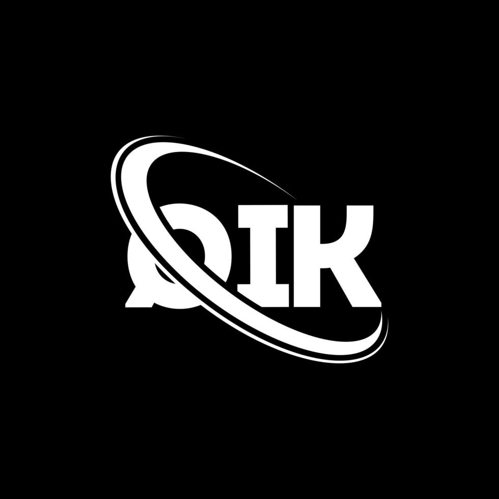 logotipo de qik. letra qik. diseño del logotipo de la letra qik. logotipo de qik de iniciales vinculado con círculo y logotipo de monograma en mayúsculas. tipografía qik para tecnología, negocios y marca inmobiliaria. vector
