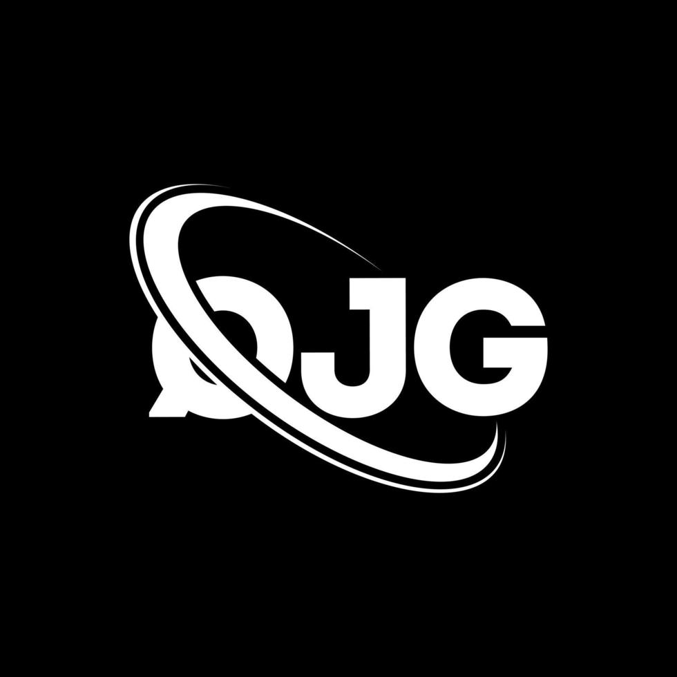 logotipo qjg. letra qjg. diseño del logotipo de la letra qjg. logotipo qjg de iniciales vinculado con círculo y logotipo de monograma en mayúsculas. tipografía qjg para tecnología, negocios y marca inmobiliaria. vector