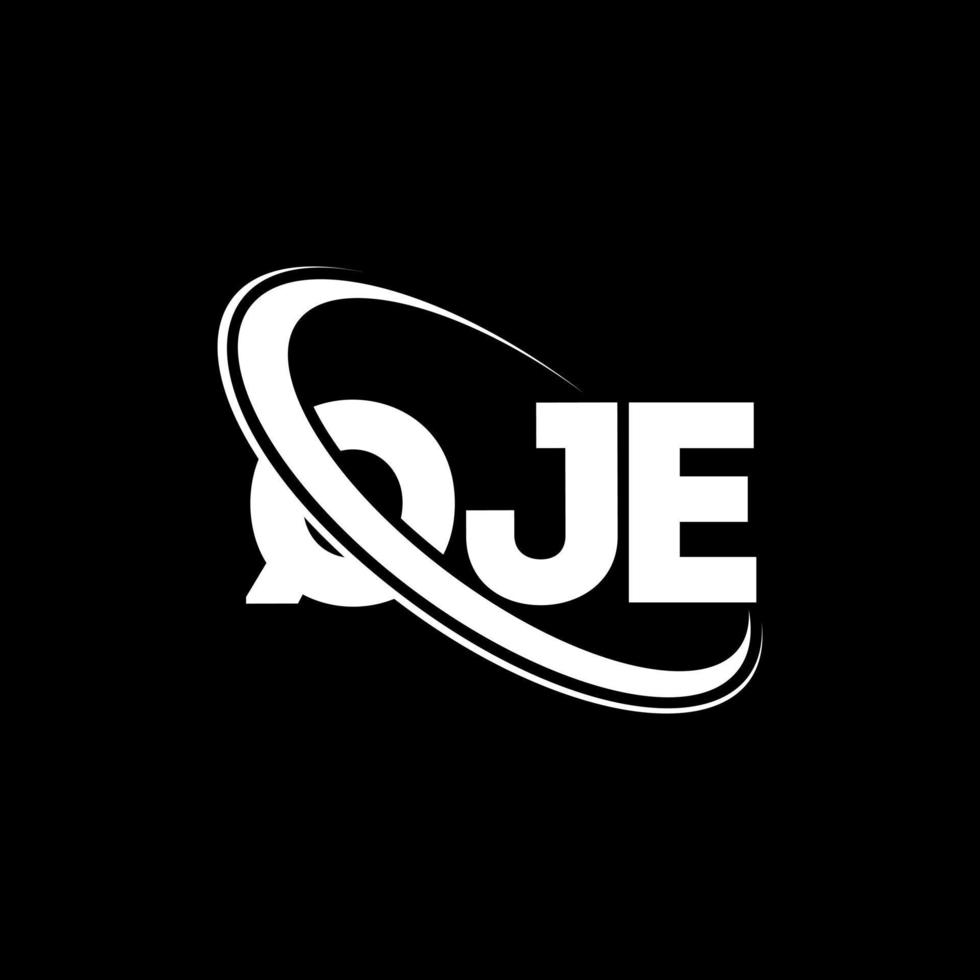 QJE logo. QJE letter. QJE letter logo design. Initials QJE logo linked with circle and uppercase monogram logo. QJE typography for technology, business and real estate brand. vector