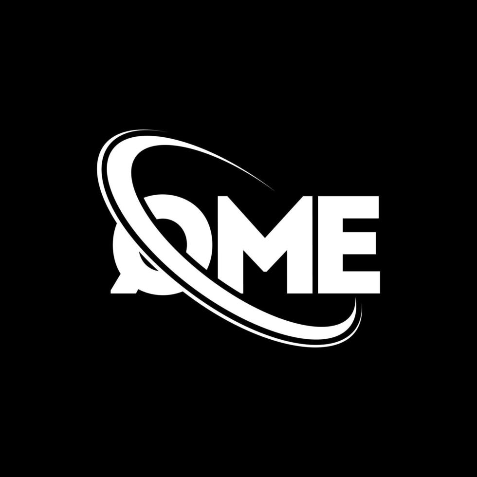 logotipo qme. qme carta. diseño del logotipo de la letra qme. logotipo qme de las iniciales vinculado con el círculo y el logotipo del monograma en mayúsculas. tipografía qme para tecnología, negocios y marca inmobiliaria. vector