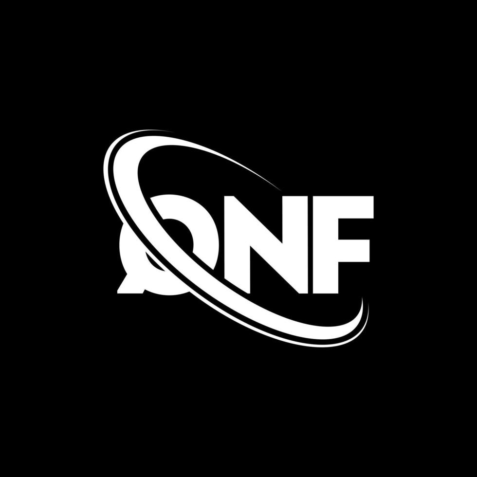 logotipo qnf. carta qnf. diseño del logotipo de la letra qnf. logotipo de qnf iniciales vinculado con círculo y logotipo de monograma en mayúsculas. tipografía qnf para tecnología, negocios y marca inmobiliaria. vector