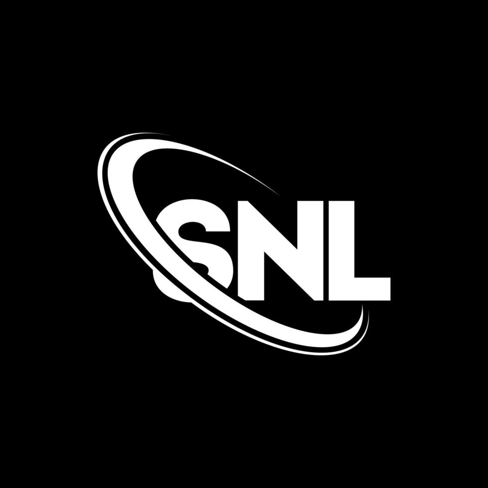 logotipo de snl. letra snl. diseño de logotipo de letra snl. logotipo de iniciales snl vinculado con círculo y logotipo de monograma en mayúsculas. tipografía snl para tecnología, negocios y marca inmobiliaria. vector