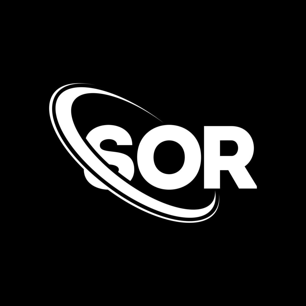 sor logo. sor carta. diseño del logotipo de la letra sor. logotipo de iniciales sor vinculado con círculo y logotipo de monograma en mayúsculas. Sor tipografía para tecnología, negocios y marca inmobiliaria. vector