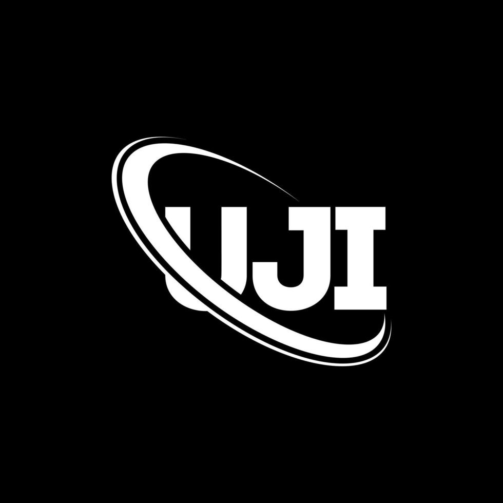 UJI logo. UJI letter. UJI letter logo design. Initials UJI logo linked with circle and uppercase monogram logo. UJI typography for technology, business and real estate brand. vector