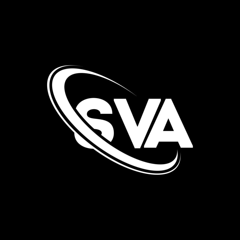 logotipo de sva. letra sva. diseño del logotipo de la letra sva. logotipo de iniciales sva vinculado con círculo y logotipo de monograma en mayúsculas. tipografía sva para tecnología, negocios y marca inmobiliaria. vector