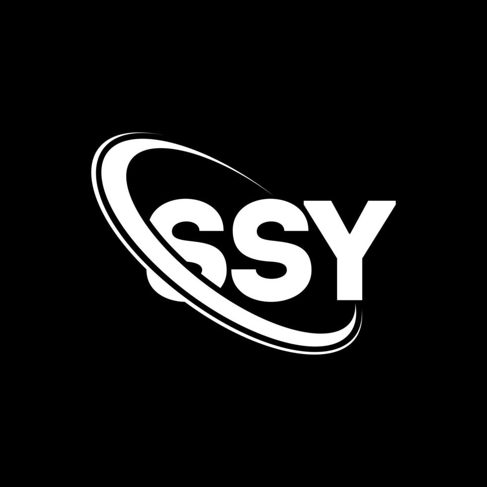 logotipo de ssy. letra sy. diseño del logotipo de la letra sy. logotipo de las iniciales ssy vinculado con un círculo y un logotipo de monograma en mayúsculas. tipografía ssy para tecnología, negocios y marca inmobiliaria. vector