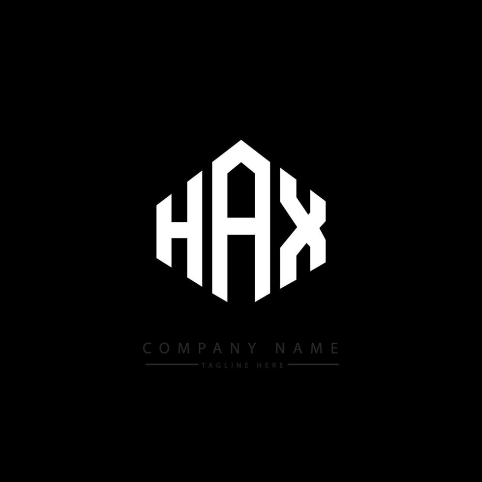diseño de logotipo de letra hax con forma de polígono. diseño de logotipo en forma de cubo y polígono hax. hax hexágono vector logo plantilla colores blanco y negro. monograma hax, logotipo empresarial y inmobiliario.