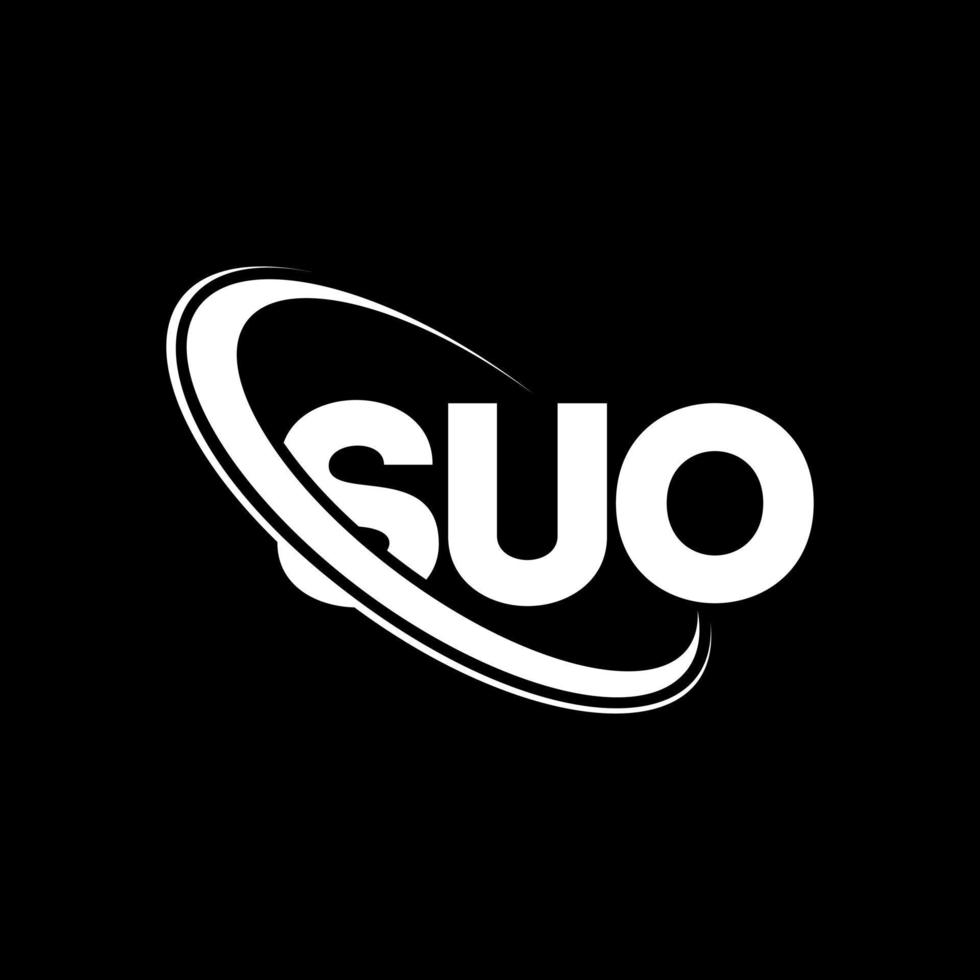 logotipo de suo. su carta. diseño del logotipo de la letra suo. logotipo de las iniciales suo vinculado con el círculo y el logotipo del monograma en mayúsculas. suo tipografía para tecnología, negocios y marca inmobiliaria. vector