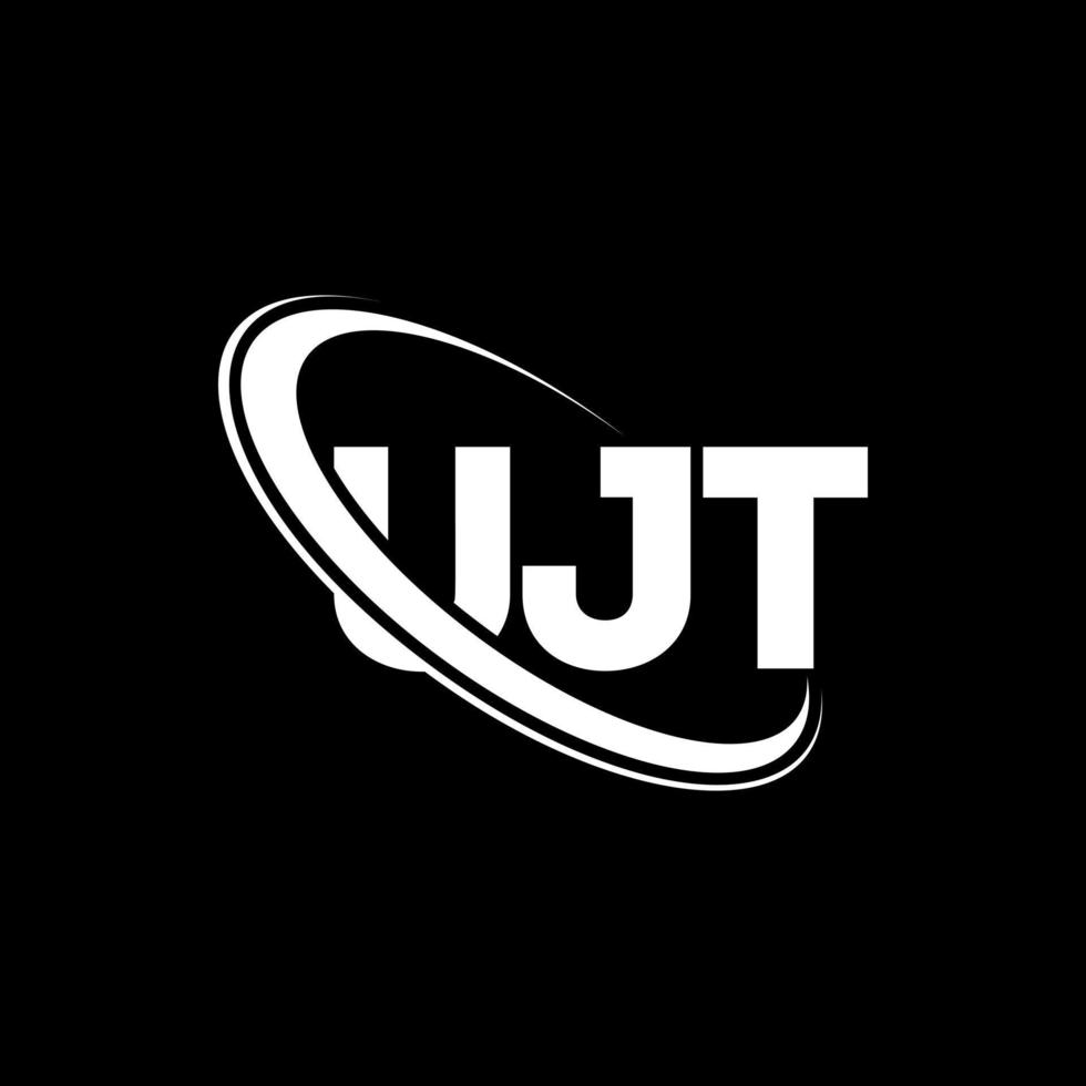 logotipo de ujt. carta ujt. diseño del logotipo de la letra ujt. logotipo de las iniciales ujt vinculado con el círculo y el logotipo del monograma en mayúsculas. tipografía ujt para tecnología, negocios y marca inmobiliaria. vector