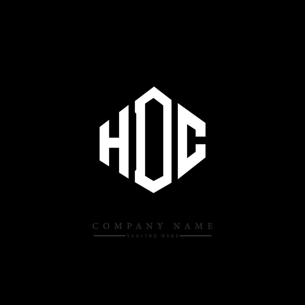 HDC letter logo design with polygon shape. HDC polygon and cube shape logo design. HDC hexagon vector logo template white and black colors. HDC monogram, business and real estate logo.
