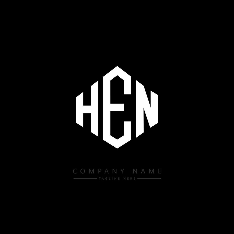 HEN letter logo design with polygon shape. HEN polygon and cube shape logo design. HEN hexagon vector logo template white and black colors. HEN monogram, business and real estate logo.