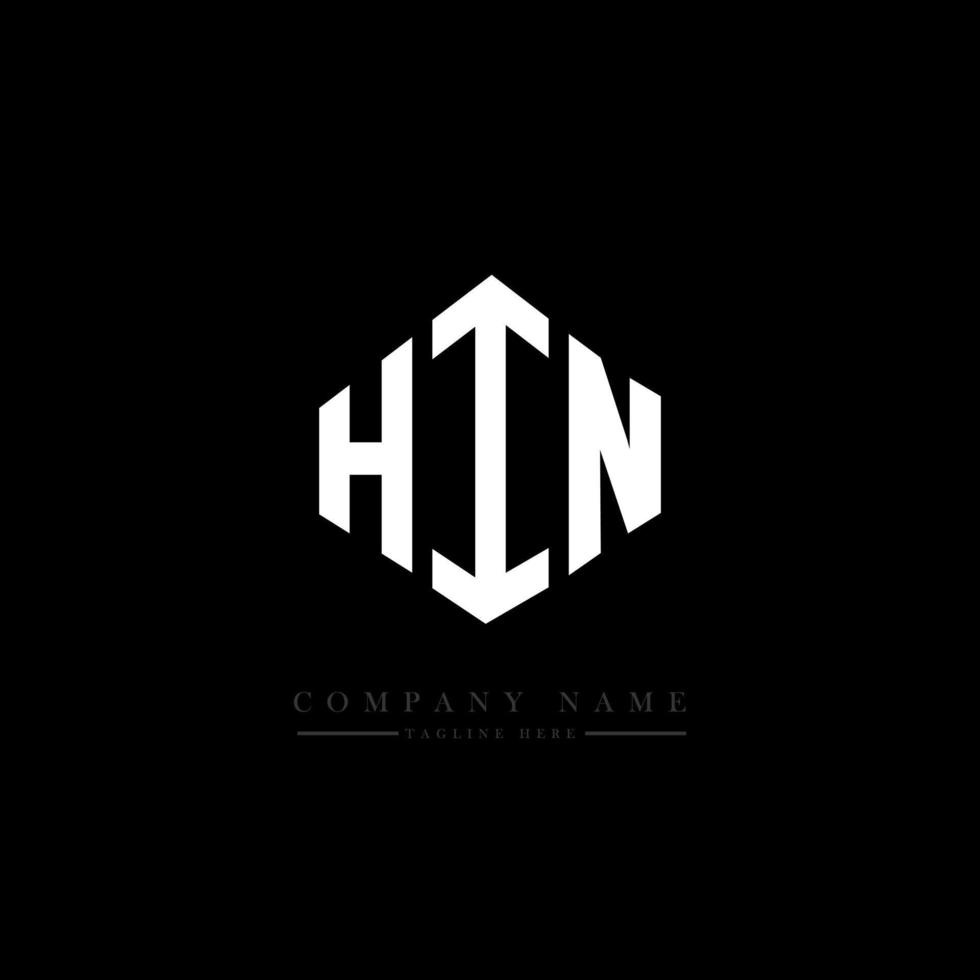 HIN letter logo design with polygon shape. HIN polygon and cube shape logo design. HIN hexagon vector logo template white and black colors. HIN monogram, business and real estate logo.