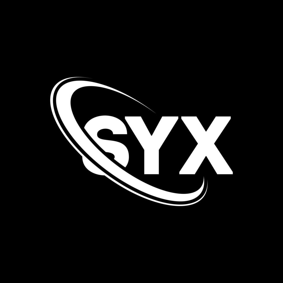 logotipo de syx. letra syx. diseño del logotipo de la letra syx. logotipo de iniciales syx vinculado con círculo y logotipo de monograma en mayúsculas. tipografía syx para tecnología, negocios y marca inmobiliaria. vector