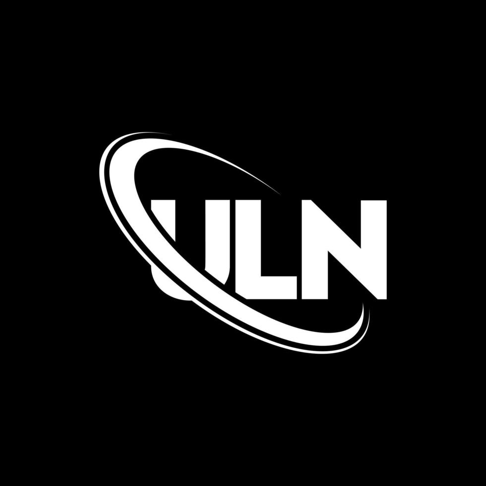 logotipo de uln. carta uln. diseño del logotipo de la letra uln. logotipo de iniciales uln vinculado con círculo y logotipo de monograma en mayúsculas. tipografía uln para tecnología, negocios y marca inmobiliaria. vector