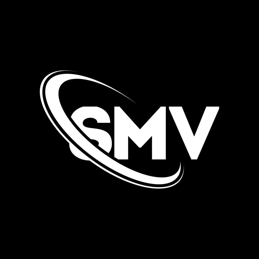 logotipo de smv. letra smv. diseño del logotipo de la letra smv. logotipo de iniciales smv vinculado con círculo y logotipo de monograma en mayúsculas. tipografía smv para tecnología, negocios y marca inmobiliaria. vector