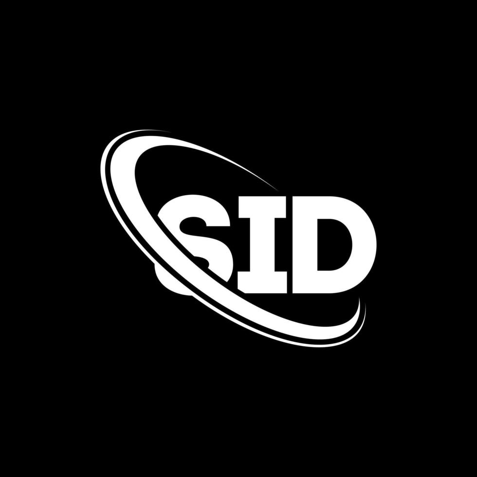 logotipo de sid. carta sid. diseño del logotipo de la letra sid. logotipo de sid de iniciales vinculado con círculo y logotipo de monograma en mayúsculas. tipografía sid para tecnología, negocios y marca inmobiliaria. vector