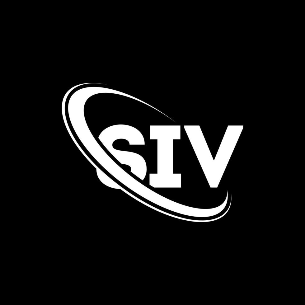 logotipo siv. siv carta. diseño del logotipo de la letra siv. logotipo de iniciales siv vinculado con círculo y logotipo de monograma en mayúsculas. tipografía siv para tecnología, negocios y marca inmobiliaria. vector