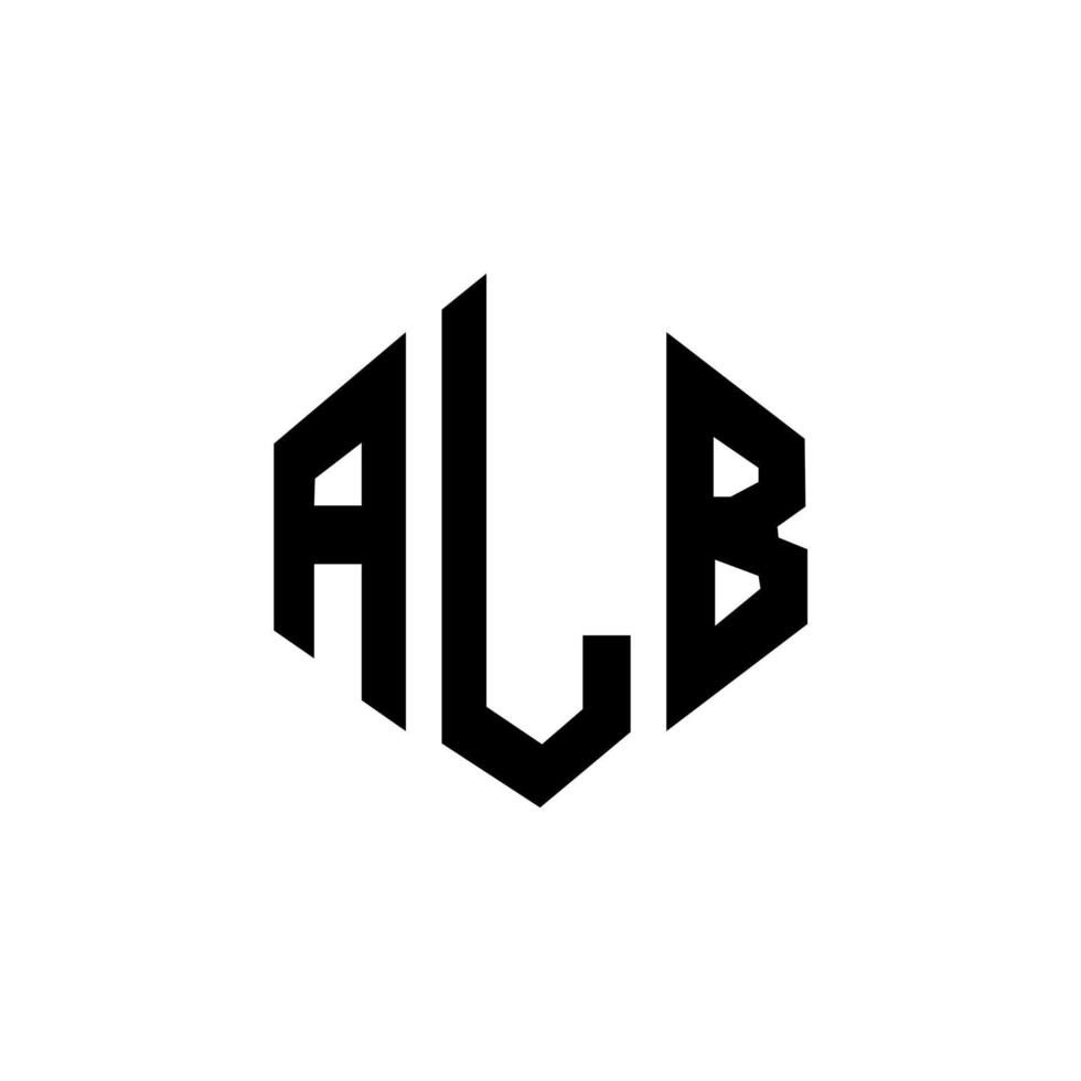 diseño de logotipo de letra alb con forma de polígono. alb polígono y diseño de logotipo en forma de cubo. alb hexágono vector logo plantilla colores blanco y negro. monograma alb, logo comercial e inmobiliario.