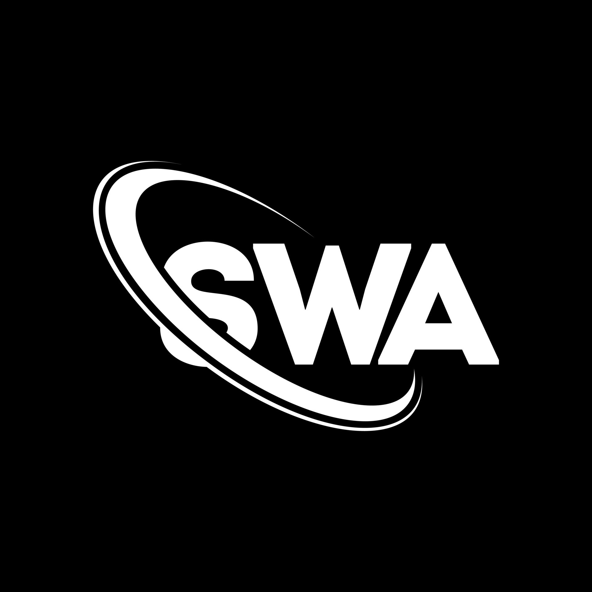 logotipo de swa. letra swa. diseño del logotipo de la letra swa