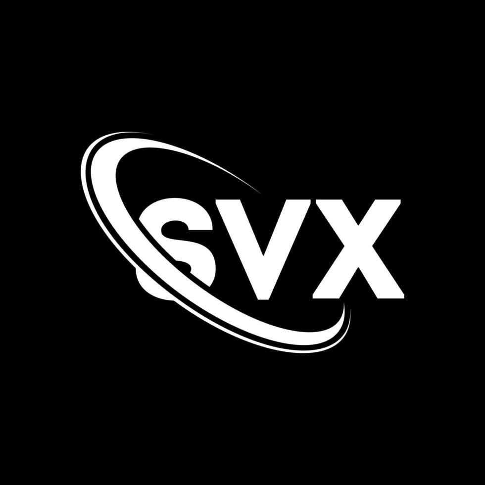 logotipo de svx. letra svx. diseño del logotipo de la letra svx. logotipo de iniciales svx vinculado con círculo y logotipo de monograma en mayúsculas. tipografía svx para tecnología, negocios y marca inmobiliaria. vector