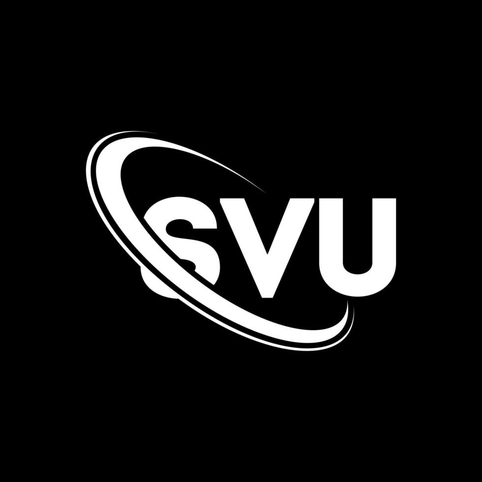 logotipo de svu. letra svu. diseño del logotipo de la letra svu. logotipo de iniciales svu vinculado con círculo y logotipo de monograma en mayúsculas. tipografía svu para tecnología, negocios y marca inmobiliaria. vector