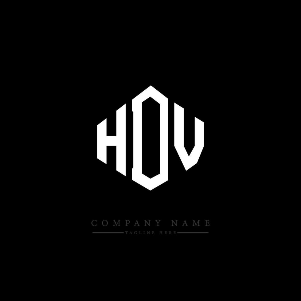 diseño de logotipo de letra hdv con forma de polígono. diseño de logotipo en forma de polígono y cubo hdv. hdv hexágono vector logo plantilla colores blanco y negro. monograma hdv, logotipo comercial e inmobiliario.