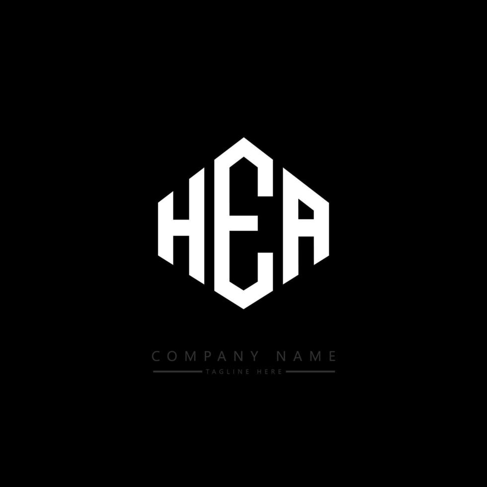 diseño de logotipo de letra hea con forma de polígono. Hea polígono y diseño de logotipo en forma de cubo. hea hexágono vector logo plantilla colores blanco y negro. Hea monograma, logotipo empresarial y inmobiliario.