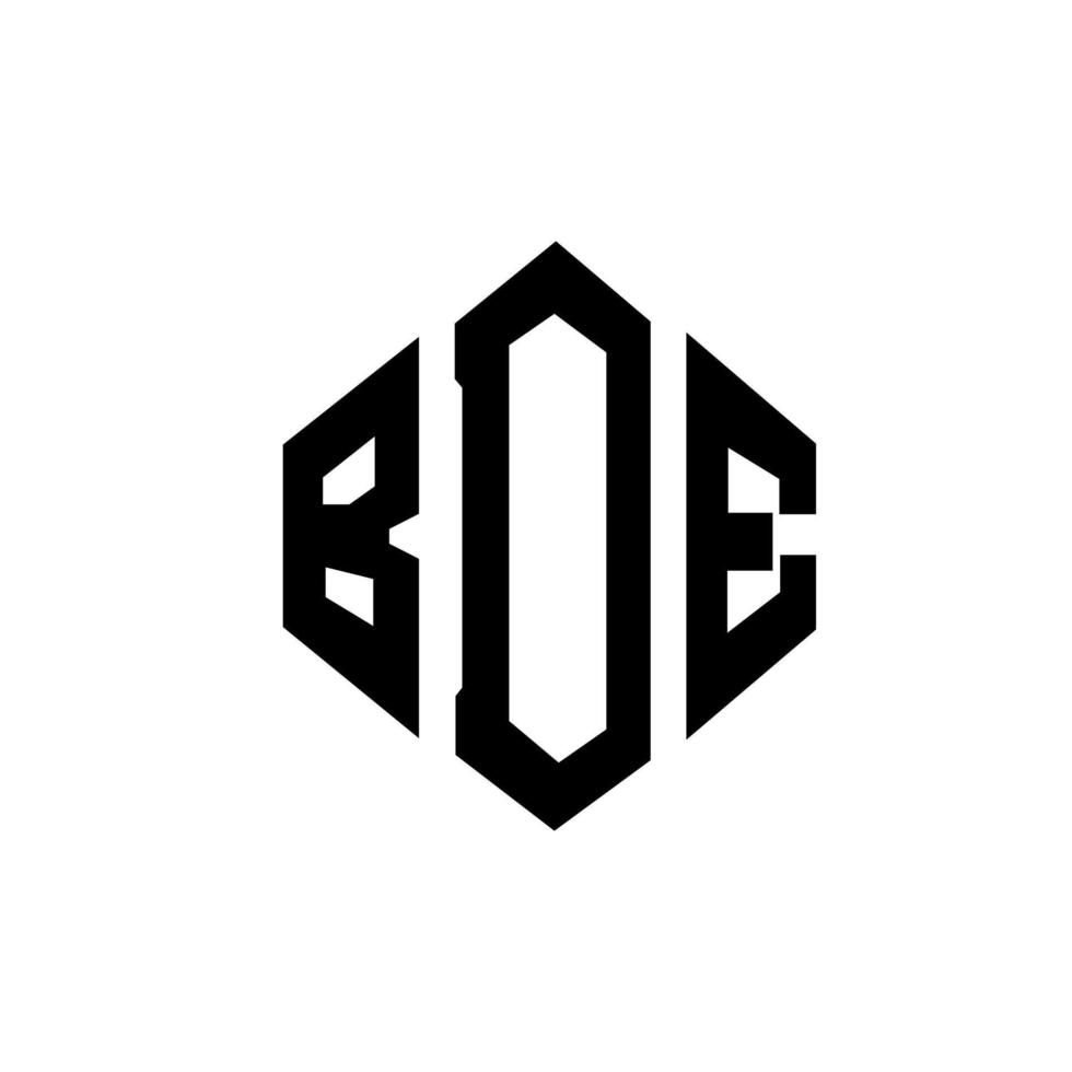 diseño de logotipo de letra bde con forma de polígono. bde polígono y diseño de logotipo en forma de cubo. bde hexágono vector logo plantilla colores blanco y negro. monograma bde, logotipo comercial e inmobiliario.