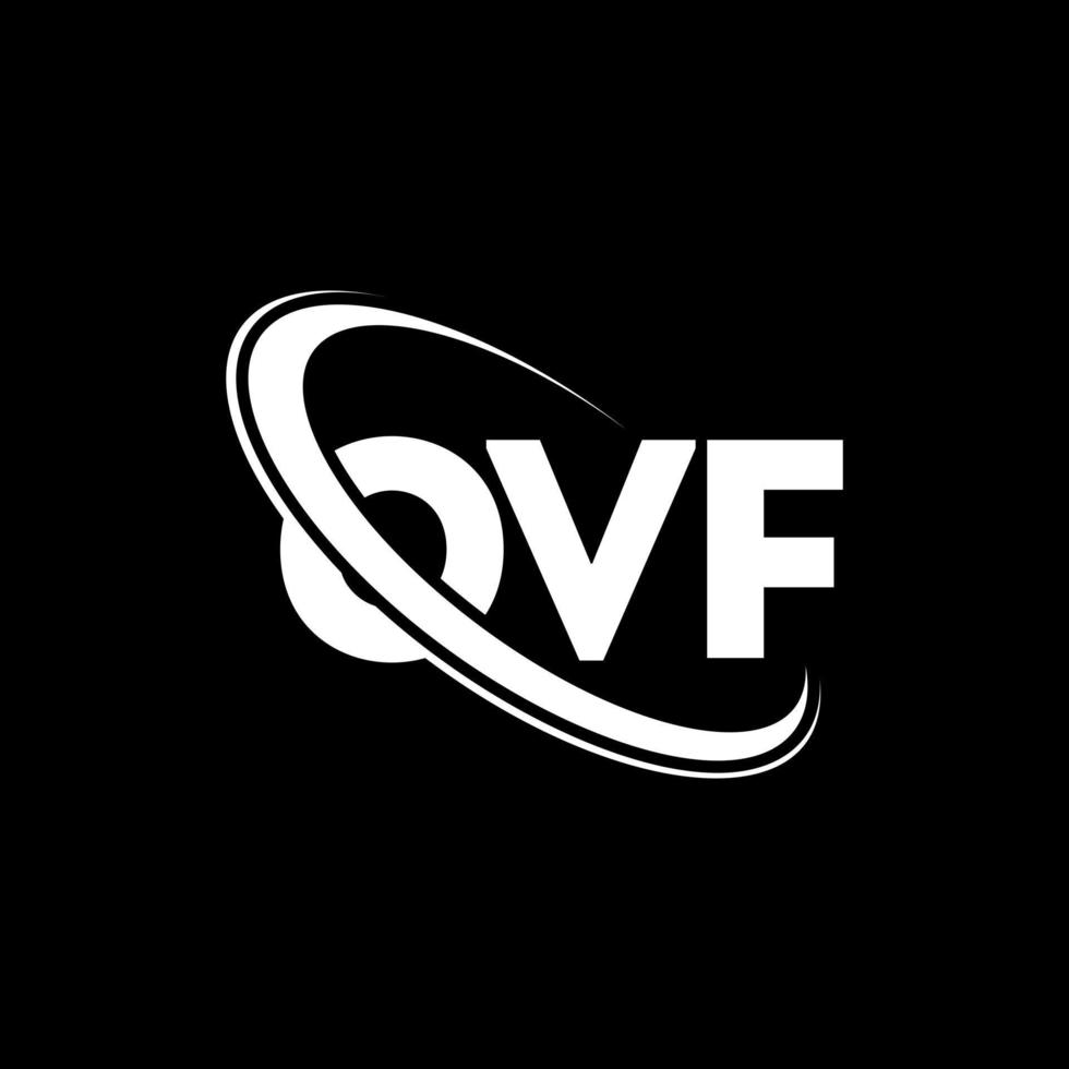 logotipo de ovf. carta de ovf. diseño del logotipo de la letra ovf. logotipo de iniciales ovf vinculado con círculo y logotipo de monograma en mayúsculas. tipografía ovf para tecnología, negocios y marca inmobiliaria. vector