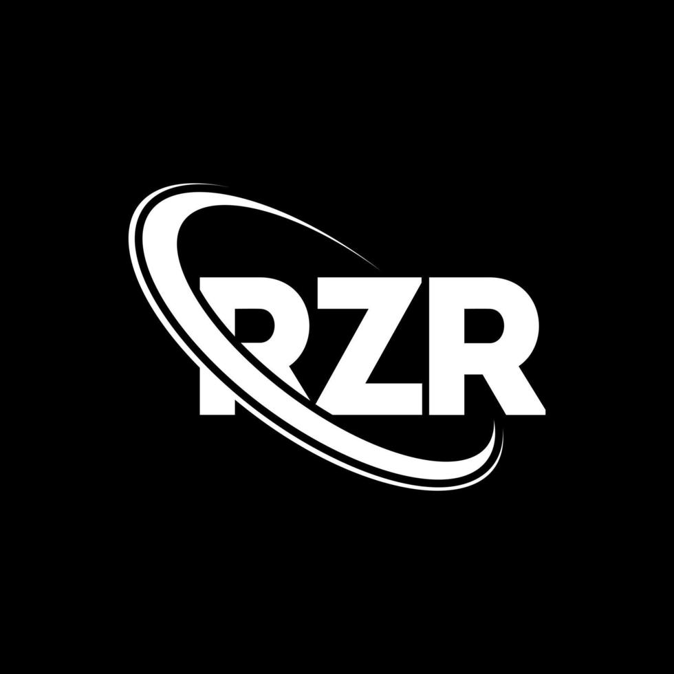 logotipo de rzr. letra rzr. diseño del logotipo de la letra rzr. logotipo de iniciales rzr vinculado con círculo y logotipo de monograma en mayúsculas. tipografía rzr para tecnología, negocios y marca inmobiliaria. vector