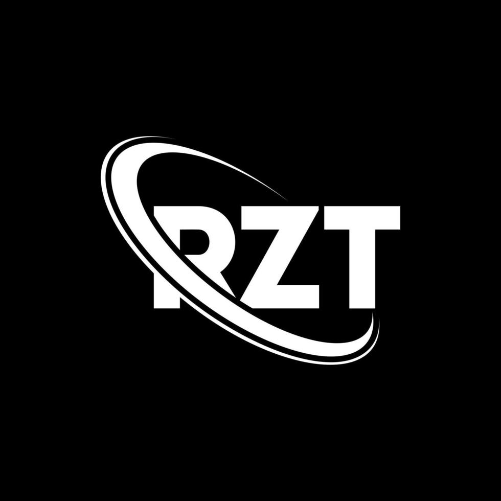 logotipo de rzt. letra rzt. diseño del logotipo de la letra rzt. Logotipo de iniciales rzt vinculado con círculo y logotipo de monograma en mayúsculas. tipografía rzt para tecnología, negocios y marca inmobiliaria. vector