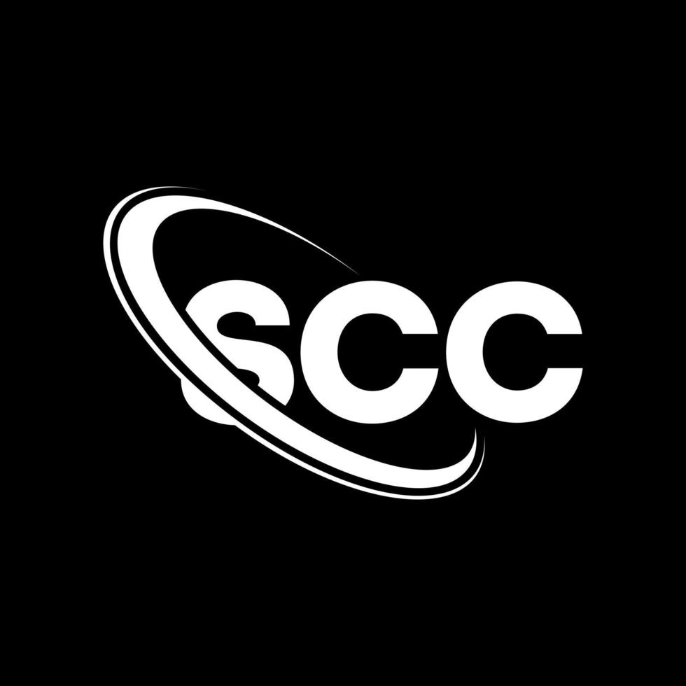 logotipo de scc. letra scc. diseño del logotipo de la letra scc. logotipo de iniciales scc vinculado con círculo y logotipo de monograma en mayúsculas. tipografía scc para tecnología, negocios y marca inmobiliaria. vector