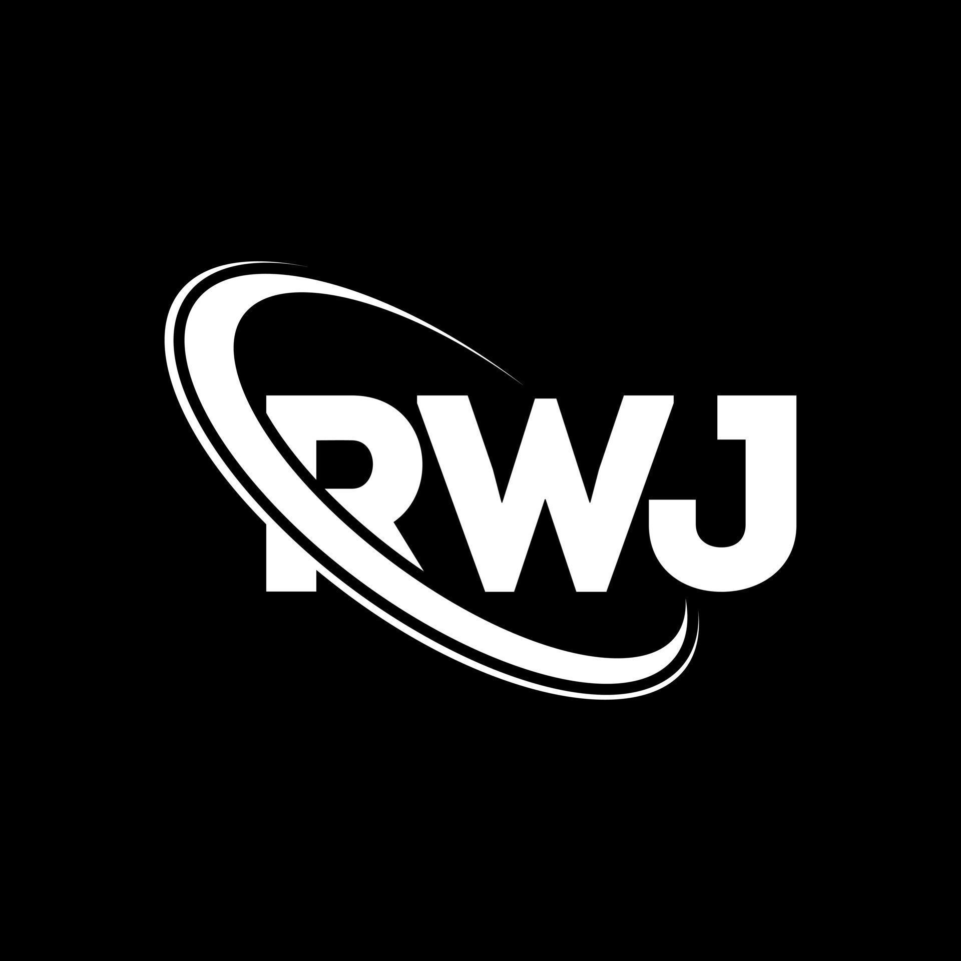 RWJ logo. RWJ letter. RWJ letter logo design. Initials RWJ logo linked