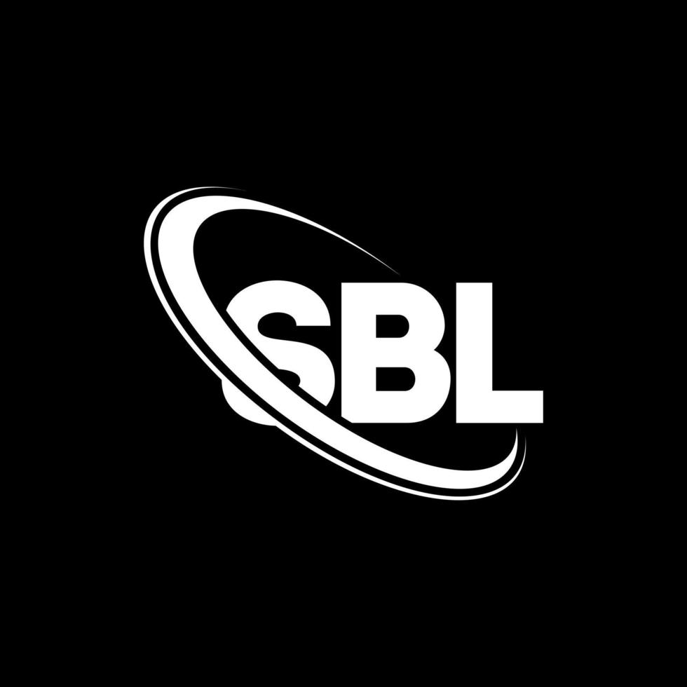 logotipo de sbl. letra sbl. diseño del logotipo de la letra sbl. logotipo de iniciales sbl vinculado con círculo y logotipo de monograma en mayúsculas. tipografía sbl para tecnología, negocios y marca inmobiliaria. vector