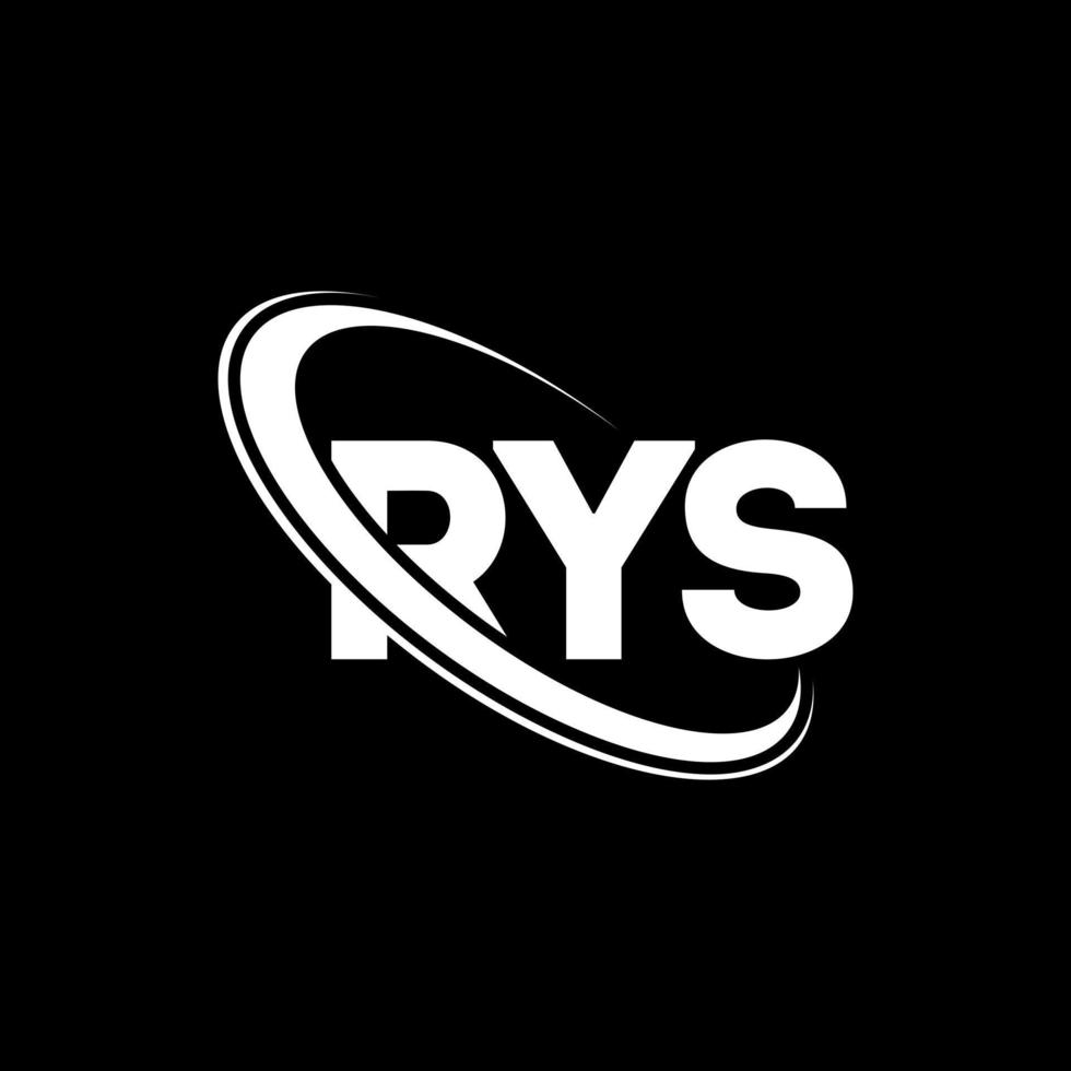 logotipo de rys. carta de rys. diseño del logotipo de la letra rys. logotipo de las iniciales rys vinculado con un círculo y un logotipo de monograma en mayúsculas. tipografía rys para tecnología, negocios y marca inmobiliaria. vector