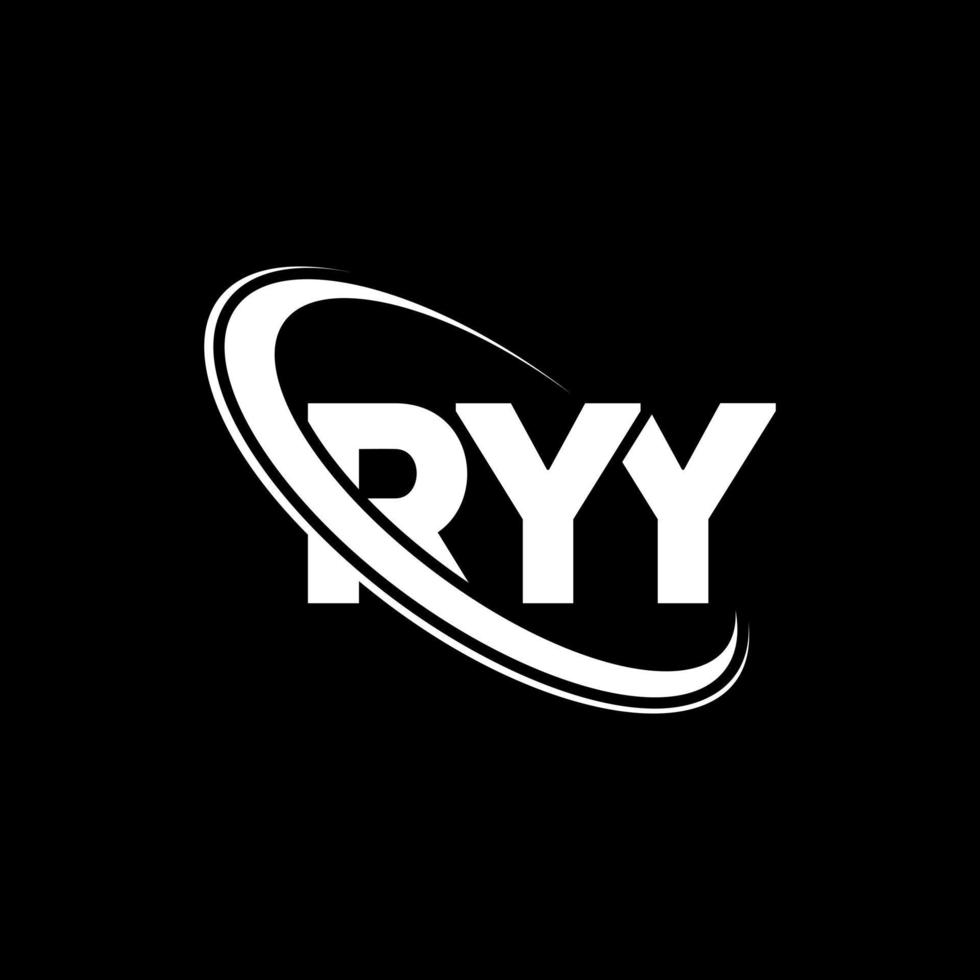 logotipo de Ryy. letra ryy. diseño del logotipo de la letra ryy. logotipo de las iniciales ryy vinculado con un círculo y un logotipo de monograma en mayúsculas. tipografía ryy para tecnología, negocios y marca inmobiliaria. vector