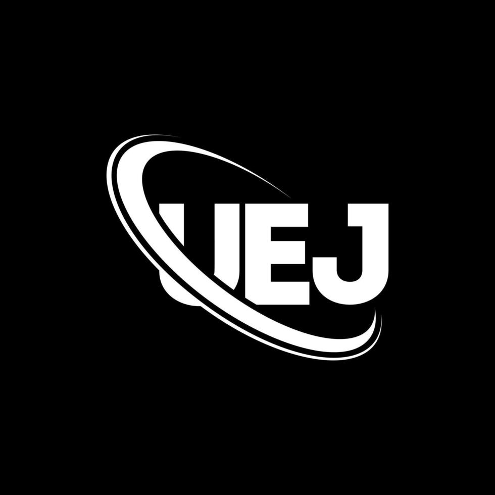 logotipo de uej. carta uej. diseño del logotipo de la letra uej. logotipo de iniciales uej vinculado con círculo y logotipo de monograma en mayúsculas. tipografía uej para tecnología, negocios y marca inmobiliaria. vector