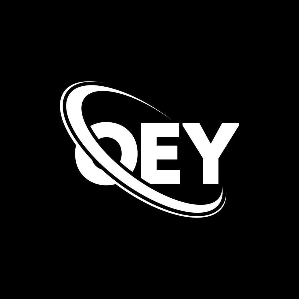 logotipo de ey. Oye carta. diseño del logotipo de la letra oey. logotipo de iniciales oey vinculado con círculo y logotipo de monograma en mayúsculas. oey tipografía para tecnología, negocios y marca inmobiliaria. vector