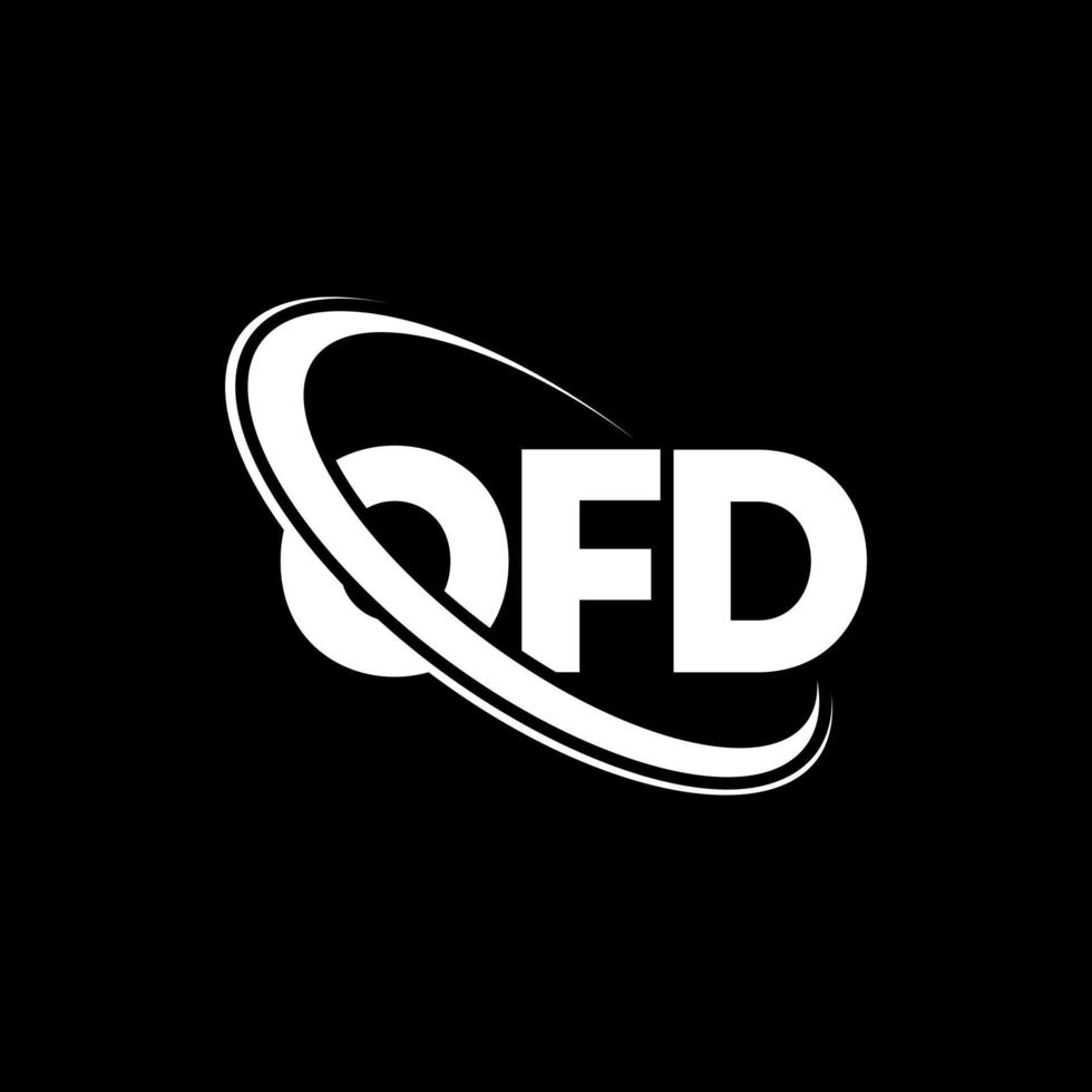 logotipo de la OFD. ofd carta. diseño de logotipo de letra ofd. logotipo de iniciales ofd vinculado con círculo y logotipo de monograma en mayúsculas. tipografía ofd para tecnología, negocios y marca inmobiliaria. vector