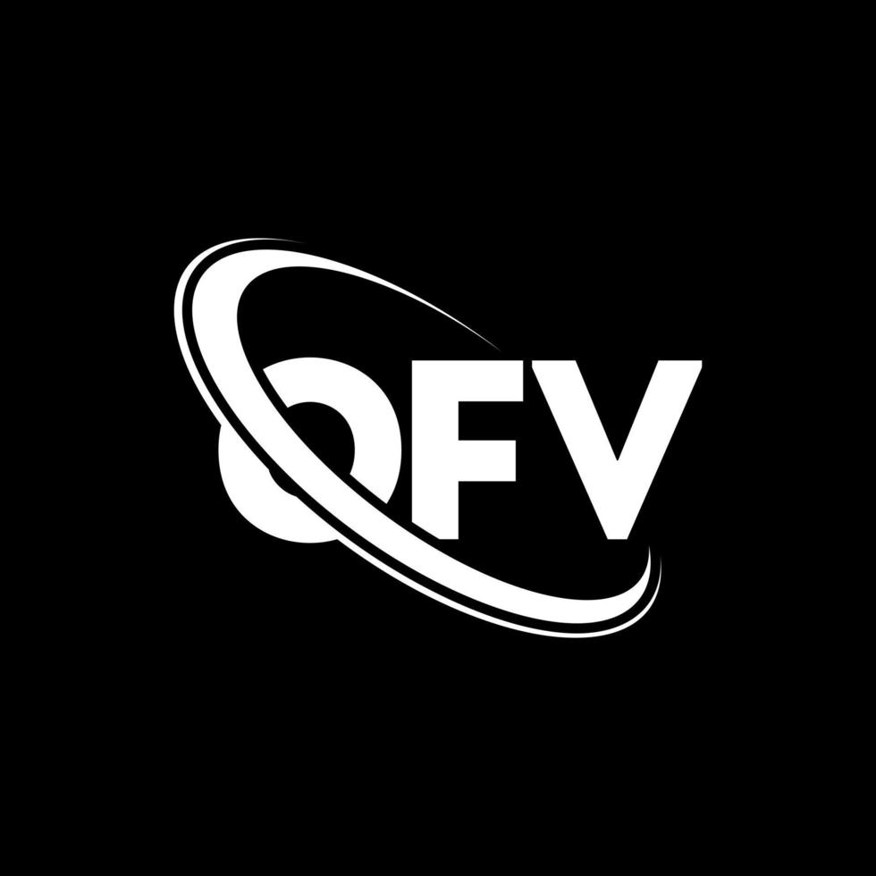 logotipo de OFV. carta de v. diseño de logotipo de letra ofv. logotipo de iniciales ofv vinculado con círculo y logotipo de monograma en mayúsculas. tipografía ofv para tecnología, negocios y marca inmobiliaria. vector