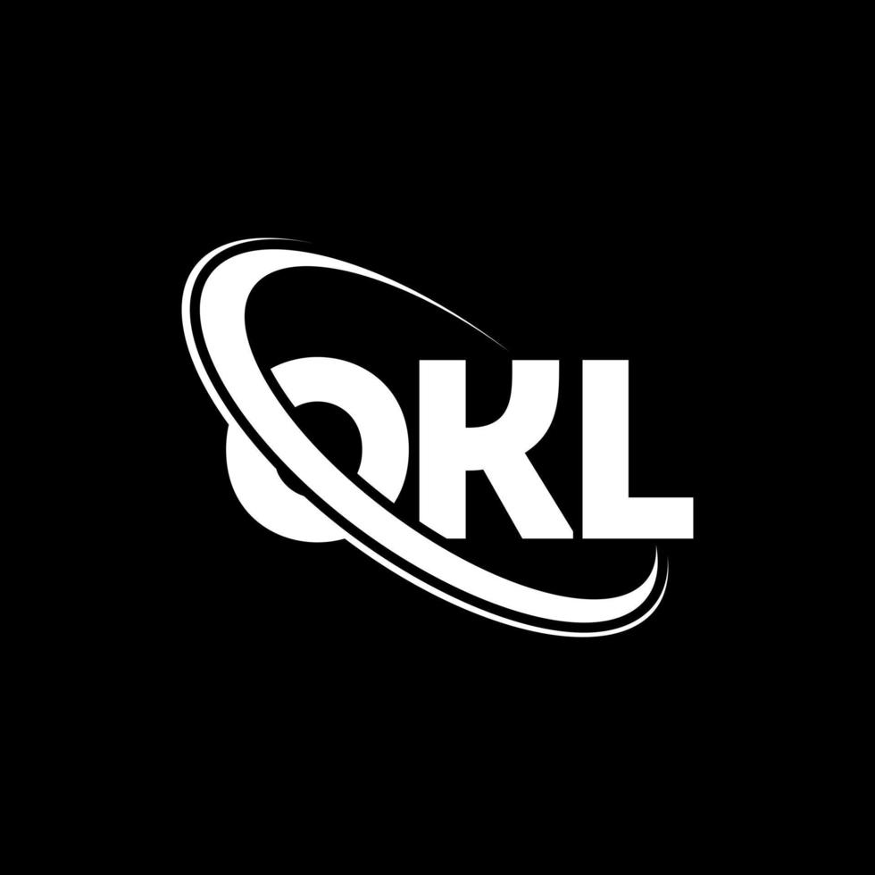 OKL logo. OKL letter. OKL letter logo design. Initials OKL logo linked with circle and uppercase monogram logo. OKL typography for technology, business and real estate brand. vector