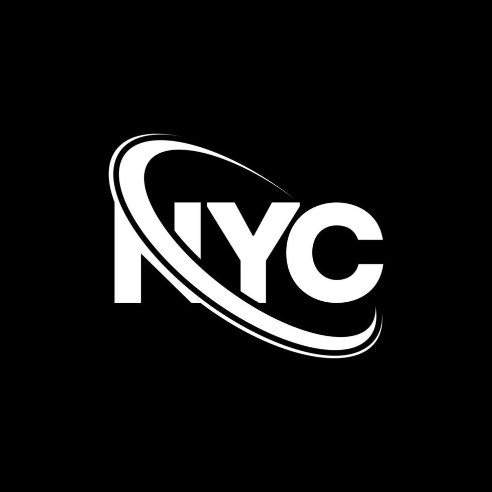 logotipo de nueva york. carta de nueva york. diseño del logotipo de la carta de nueva york. logotipo de las iniciales nyc vinculado con el círculo y el logotipo del monograma en mayúsculas. tipografía de nyc para tecnología, negocios y marca inmobiliaria. vector