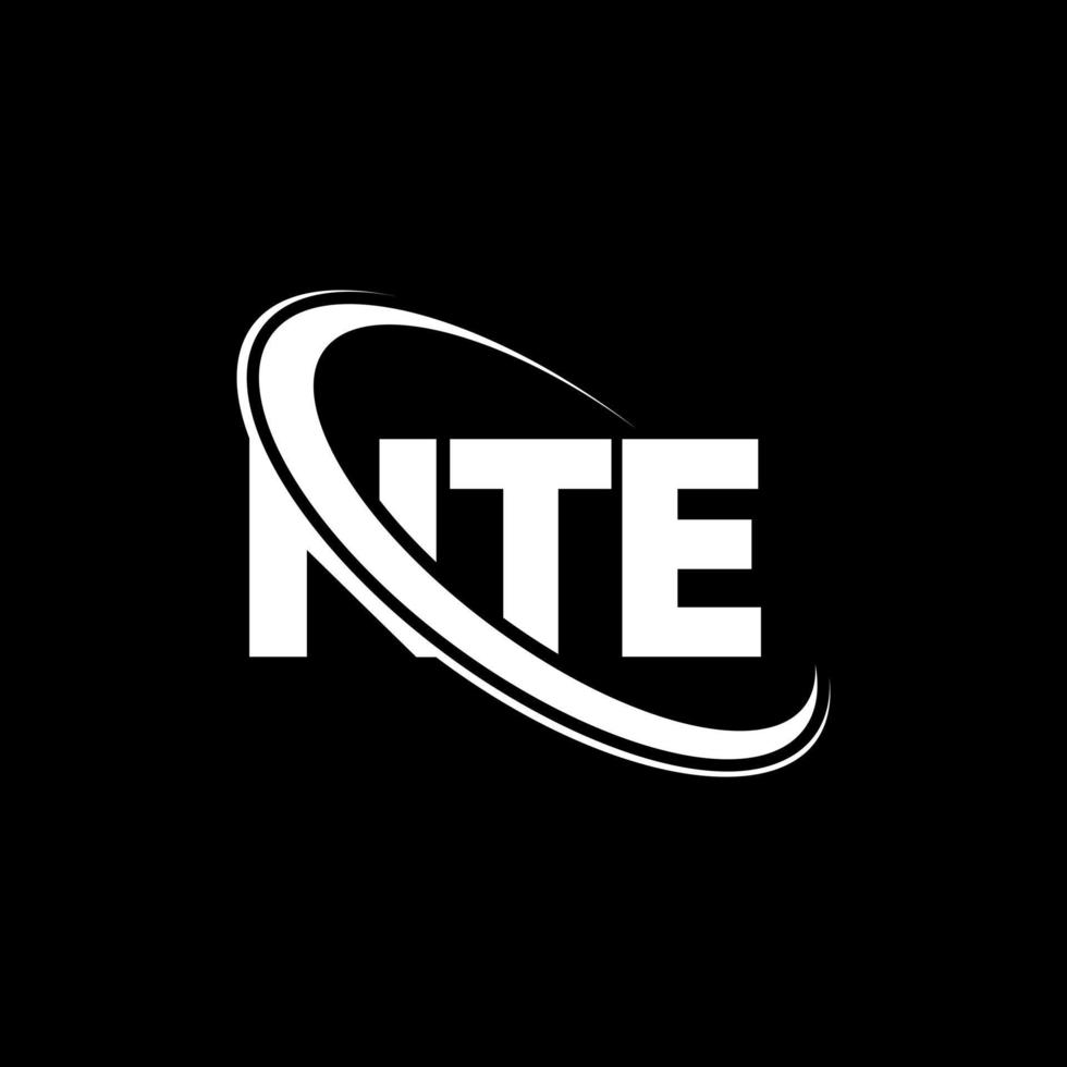 logotipo de nte. letra nte. diseño del logotipo de la letra nte. logotipo de iniciales nte vinculado con círculo y logotipo de monograma en mayúsculas. tipografía nte para tecnología, negocios y marca inmobiliaria. vector