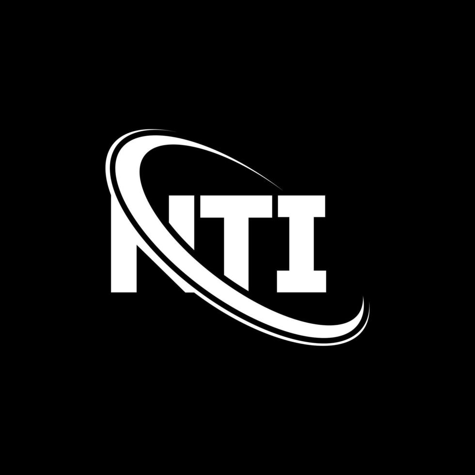 logotipo de nti. carta nti. diseño de logotipo de letra nti. logotipo de iniciales nti vinculado con círculo y logotipo de monograma en mayúsculas. tipografía nti para tecnología, negocios y marca inmobiliaria. vector